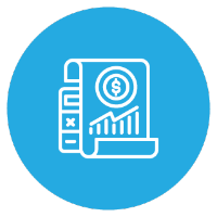 White icon on blue background illustrating the concept of simplified MDF programs.