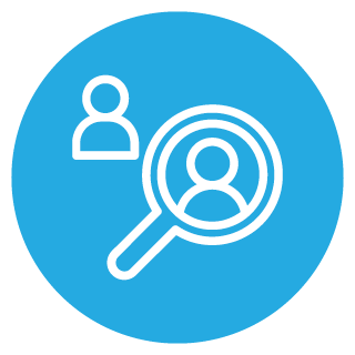 Magnifying glass icon illustrating how to support stronger lead generation